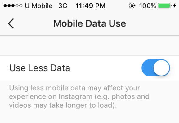 use less data on instagram