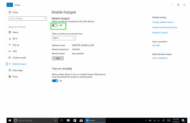 كيفية تمكين Mobile WiFi Hotspot في نظام التشغيل Windows 10