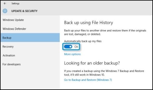 automatic backup files windows