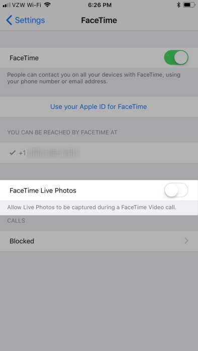permanently turn off live photos on iphone