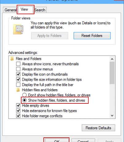 show hidden files folders drives windows
