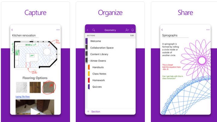 Microsoft OneNote ios app