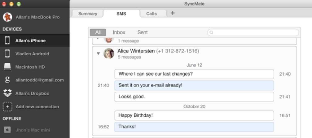 الوصول إلى الرسائل القصيرة من android مع syncmate-كيفية مزامنة Android مع Mac: مراجعة SyncMate لنظام التشغيل Mac 