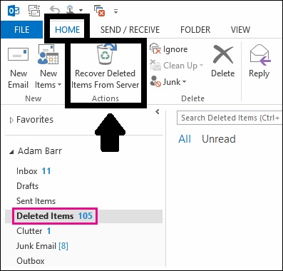 recover permanently deleted emails in outlook