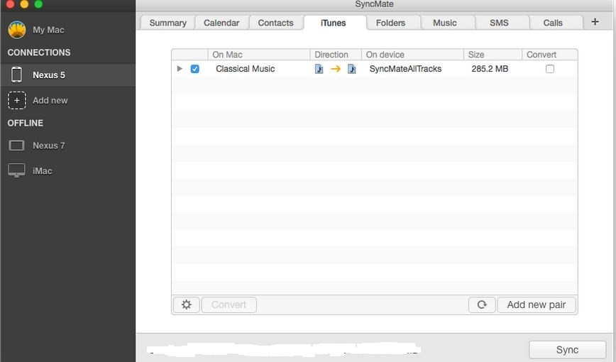 sync playlist and media files with syncmate