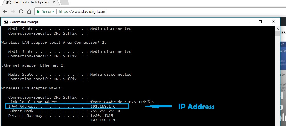 how to check ip address in cmd windows