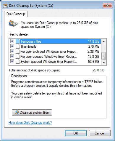 disk cleanup windows 10 what to delete