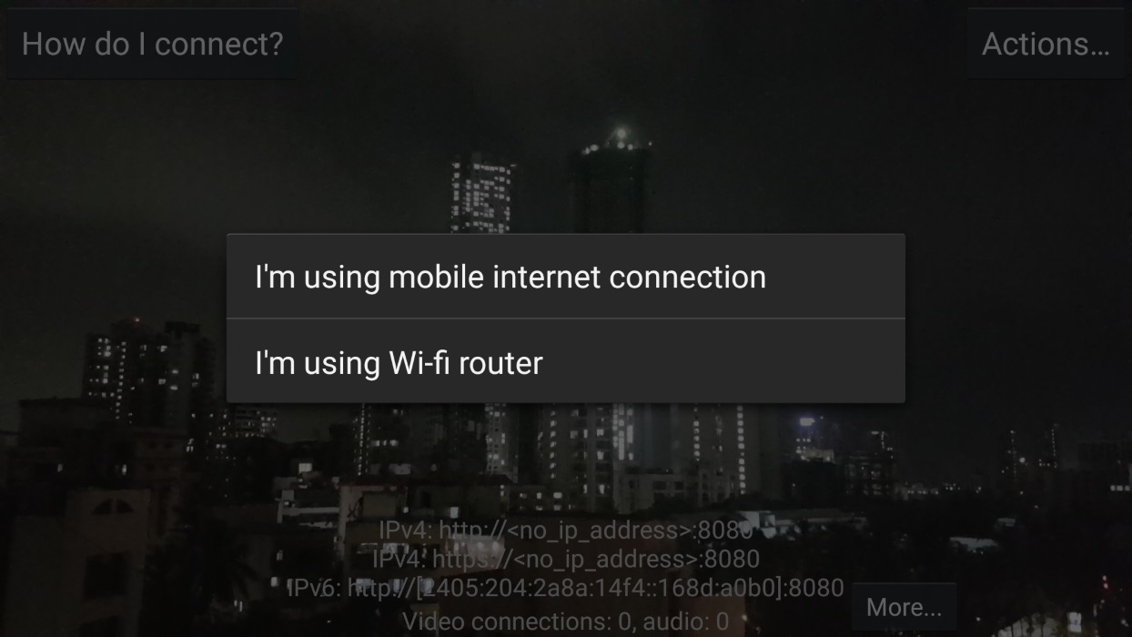 IP Webcam connect directly using wifi router