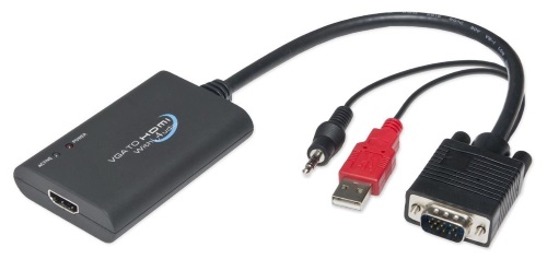 IO Crest Active Output 1080p VGA to HDMI Audio Video Cable Converter
