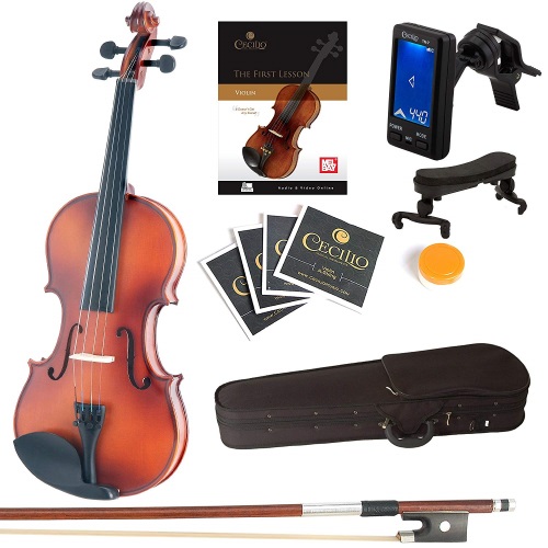 Mendini Full Size 4 by 4 MV300 Solid Wood Violin