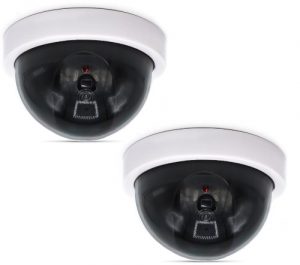 WALI Dummy Fake Security CCTV Dome Camera with Flashing Red LED Light