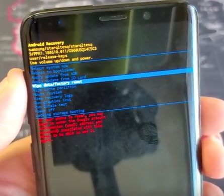 android system recovery factory reset galaxy s9-s10