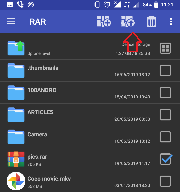 open rar file on android