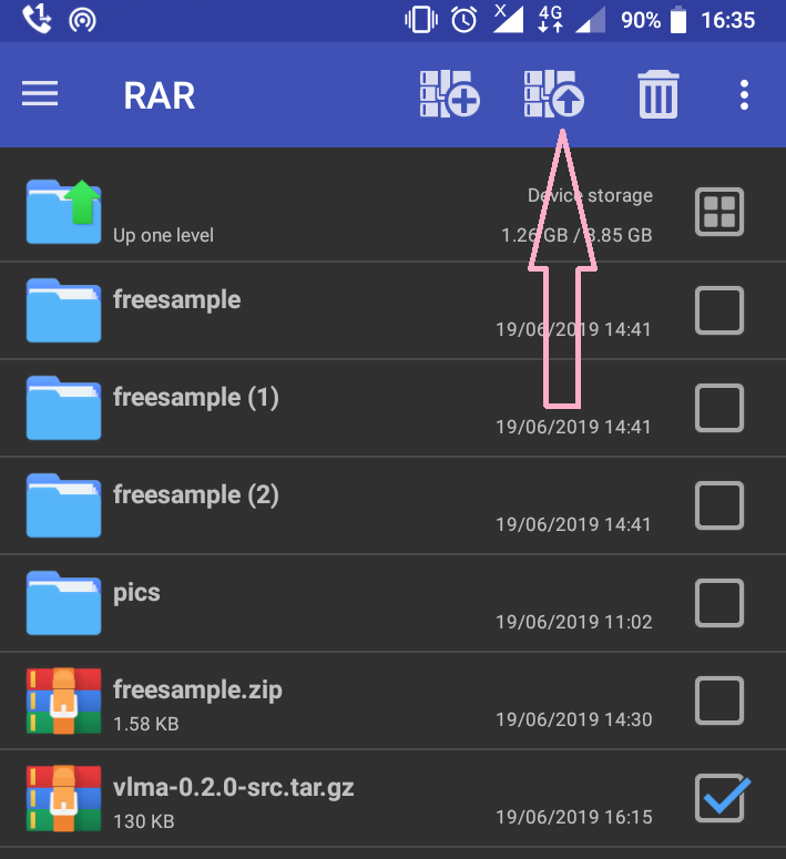 open tgz file using rar for android app