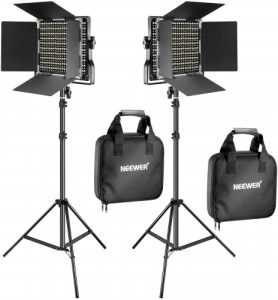 Neewer 2 Pieces Bi-Color 660 LED Video Light and Stand Kit
