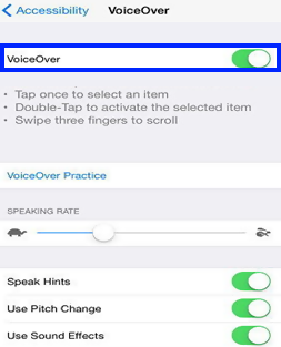 disable voiceover on iphone
