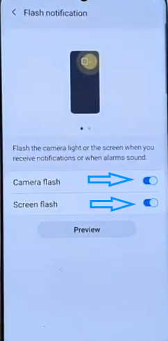 enable flash notification on samsung s20, s20 plus and s20 ultra