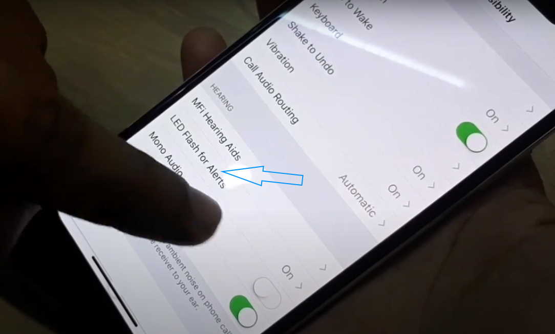 flash notification accessibility on iphone x