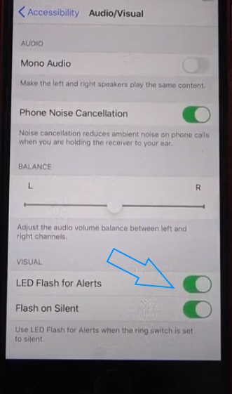 turn on led flash notification on iphone xr