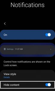 hide notifications content note 20